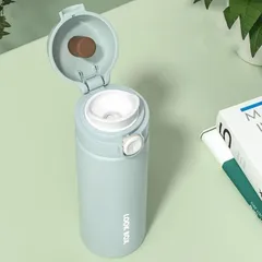 【新品・未使用】水筒 真空断熱 マグ 390ml ワンタッチ 直飲み 魔法瓶 保温 保冷 マグボトル 保冷ボトル 大人 ステンレス マグ スリム ポーチ スポーツボトル シンプル おしゃれ かわいい アウトドア キャンプ