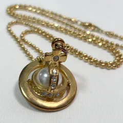 【送料無料】Vivienne Westwood風/ヴィヴィアンウエストウッド風/ネックレス/ペンダント/ゴールド/オーブ/中古品/刻印なし