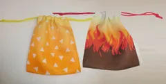 未使用 鬼滅の刃 我妻善逸 煉獄杏寿郎 巾着袋 グッズ