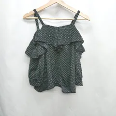 ◇ ⊂ Riche glamour ドット 水玉 オフショルダー 半袖 カットソー サイズM ブラック レディース E  【1410100052387】