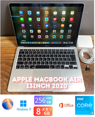 ［良品］Apple MacBook Air 13inch 2020/Core i3 1.1GHz/8GB/SSD256GB/Windows11/Office 2021/429