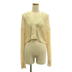 【美品】  CINOH / チノ | 2024SS | SPANGLE KNIT CARDIGAN / スパンコール ニット カーディガン | 38 | ベージュ | レディース