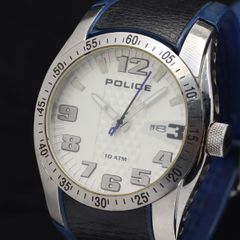 ポリス POLICE 美品 新品電池 メンズ ホワイト クオーツ デイト - メルカリ