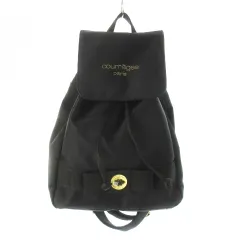 Courreges リュック バックパック ロゴ入り キャンバス パテントレザー Courreges リュック バックパック ロゴ入り キャンバス パテント
