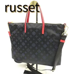 【美品】russet ラシット 2Way ショルダーバッグ ハンドバッグ ナイロン ネイビー