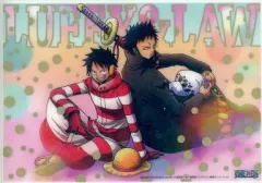 【中古】キャラカード(キャラクター) ルフィ＆ロー(描き起こしビジュアル) 「ジャンボカードダス ワンピース ロマンスクリアプレート～THE LAST SEA～」