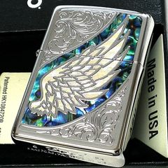 グリーンマーブル✧アラベスクzippo ニッケル 新品 送料無料 シェル 貝 