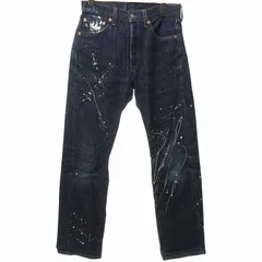 リーバイス Levi's 90s 501XX デニム ジーンズ バレンシア工場製 ペイント加工  USA製 ボタン裏555 インディゴブルー 青 ブルー W29 L36 0429