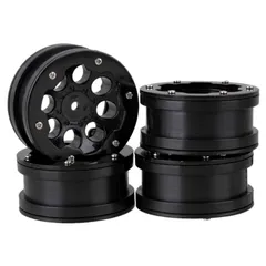【新着商品】8 RC1:10ロッククローラー用 RCロッククローラーホイールリム Hole プラスチック+アルミ合金 耐久性 4個入れ (ブラック) Mxfans