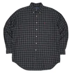 ポロラルフローレン POLO RALPH LAUREN 90s 90年代 ボタンダウンシャツ BD BLAKE ブレイク PRL 長袖 USA ヴィンテージ アメリカ 古着 メンズ 黒 ブラック系 チェック柄 M【中古】