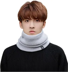 【在庫セール】[Trnvco] ニット ネックウォーマー レディース 冬 厚手 ふわふわ裏起毛 防寒保温 ネックガード ニットスヌード 首巻き 無地 シンプル おしゃれ 柔らかい肌触り 裏ボア ストレッチ性 小顔効果 通勤・通学・アウトドアスポーツ 男女兼用