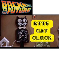 Cat Clock from Doc Brown's house BTTF キャットクロック クラシック ドク バックトゥーザ フューチャー　ネコ　時計