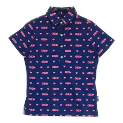 サイズ：S CALLAWAY キャロウェイ  半袖ポロシャツ CHE総柄 ネイビー系 [240001160336] ゴルフウェア レディース ストスト