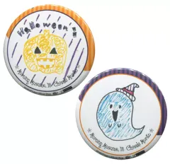 【中古】バッジ・ピンズ(女性) [単品] 森戸知沙希(モーニング娘。’18) メンバー直筆イラストプリント缶バッジ(2個組) 「“Happy Halloween 2018”グッズセット」 同梱品 Hello! Projectオフィシャルショップ予約限定