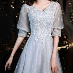 Callarus（カラルス） フロント刺繍使い袖チュールデザインワンピース