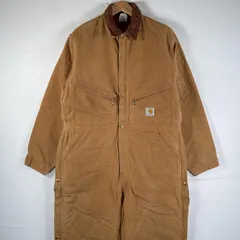 80'sUSAビンテージカーハート中綿ダック地オールインワンつなぎ100周年46 USA製 carhartt カーハート ダック地 オーバーオール つなぎ S99