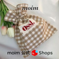 [Ossl.] チェック巾着ポーチ（全8色）韓国雑貨