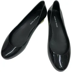 【美品】アダムエロペ (23.5) パンプス フラットシューズ アーモンドトゥ スリッポン 希少デザイン