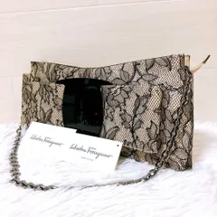 サルバトーレフェラガモ　ヴァラリボン　レース　クラッチバッグ　ショルダーバッグ