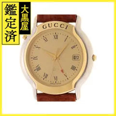 爆買い最新作GUCCI グッチ 腕時計 8200M レザーベルト シャンパン文字盤 腕時計 女性用