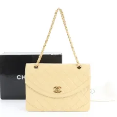 極美品 シャネル シリアルシール マトラッセ ラムスキン レザー 2WAY ショルダーバッグ 肩掛け トート ベージュ レディース EUE CV1-4【中古】