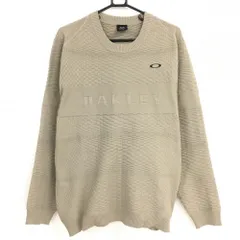 【超美品】オークリー セーター ベージュ 変形格子柄 メンズ XL ゴルフウェア 2024年モデル Oakley