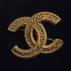 CHANELシャネル◇ココマーク ブローチ CCロゴ◇ダイヤ◇ヴィンテージ