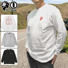 【カラー・サイズ選択可】 NESTA BRAND ネスタブランド 長袖コットンTシャツ バックメッセージロゴ ミニライオン231NB1106 コットン100% ロンT ロングTシャツ トップス メンズ レディース 新品【NESTA BRAND正規販売店】