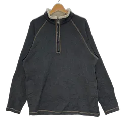 Columbia コロンビア ハーフジップ フリース プルオーバー 長袖 オーバーサイズ ビッグシルエット カンボジア製 XLサイズ グレー ブラック