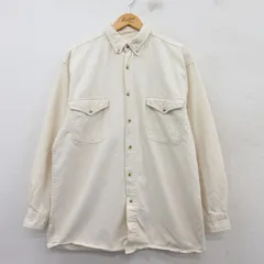 XL/古着 長袖 シャツ メンズ 00s ボタンダウン 生成り デニム 25mar06 中古 トップス