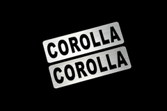 EE-516-2 COROLLA 銀黒 アクリル2層 ステッカー トヨタ カローラ クロス フィルダー 140 160 スポーツ ツーリング 前期 後期 モデリスタ 2枚1セット