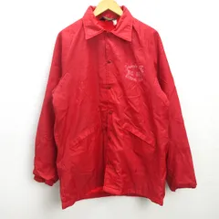 Q■USA製■ダンブルック/Dunbrooke 裏起毛 コーチジャケット■赤【メンズL】MENS/ヴィンテージ/114【中古】