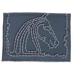 【本日限定価格】極美品エルメス　箱付き　メンズ　ネイビー　シルクカシミアストール 極美品エルメス シルク カシミヤ混 スカーフ トップス M 赤