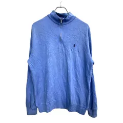 POLO GOLF ハーフジップ ロングTシャツ Mサイズ ポロゴルフ トレーナー ライトブルー コットン 古着卸 アメリカ仕入 t2411-3035
