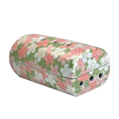 【モダン仏具】【香炉単品】横置き筒型香炉『香彩器(こうさいき)』満開桜(緑)　美濃焼 カーボンフェルト付　※ミニ寸7cm線香に対応 それより長い線香は折って使用 0