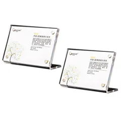 heizi カード ディスプレイケース L型 2個セット トレーディング ポストカード アクリルフレーム スクリューダウン マグネット (クリア 横型 A7 トレカサイズ) [クリア 横型 A7 トレカサイズ]