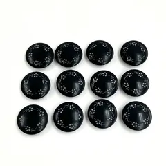 【特価】手芸　ボタン　黒・花　約18mm　12個まとめ売り