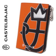 カステルバジャック CASTELBAJAC 牛革 ミドルウォレット 二つ折り財布 ウプラ オレンジ メンズ レディース セミ長財布 レザー 定価22,000円 無料ラッピング可能
