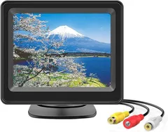 Antion 3.5インチモニター 小型オンダッシュモニター 液晶2系統の映像入力 バック連動 防犯/監視/車載用 二種類のホルダー付き(ブラック)のサムネイル