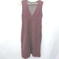 ◇ GREEN LABEL RELAXING ノースリーブ 膝丈 ワンピース サイズ36 ワインレッド系 レディース E  【1408060002177】