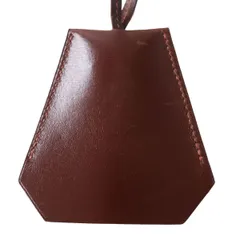美品◎フランス製 HERMES エルメス マルジェラ期 ヴィンテージ クロシェット レザー ネックレス キーリング ダークブラウン □B刻印のサムネイル