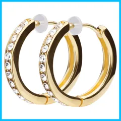 【在庫セール】プレゼント ギフト 人気 シンプル レディース ビジュー ラウンド ワンタッチ キャッチレス フープピアス フープ 金属アレルギー対応 K18 jkn-11 K18ポスト 18金 日本製 ピアス LOKUMI