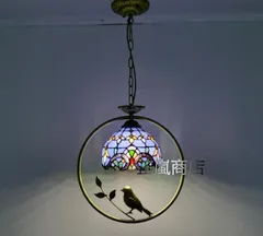 大人気★ 照明 家具 ステンドランプ ステンドグラス アンティーク インコ 芸術品★ヴィンテージ ティファニー 紫