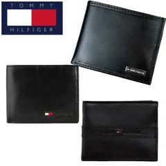 トミーヒルフィガー Tommy Hilfiger 財布 小銭入れ付き 2つ折り財布 ミニ財布 カード入れ ブラック レザー コンパクト 3タイプ 専用箱 化粧箱付き 新品 正規品 未使用品