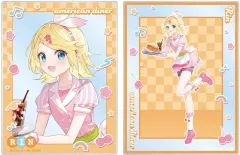 【新品】キャラカード [新品] 鏡音リン 描き下ろし アメリカンダイナーver. Art by ふーみ アクリルカード2枚セット 「VOCALOID 初音ミク」