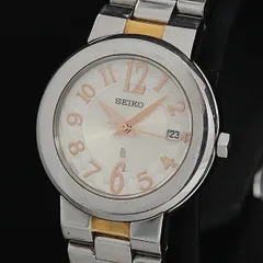 稼働 良品 セイコー ルキア 7N82-0CN0 QZ アイボリー文字盤 ラウンド デイト レディース腕時計 OSW 2000000 NSK