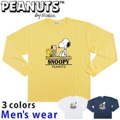 スヌーピー 長袖 Tシャツ メンズ ワイド PEANUTS 犬 プリント グッズ PS1-3913A