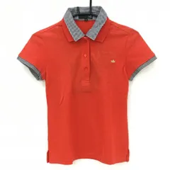 【超美品】23区スポーツ 半袖ポロシャツ レッド×黒×白 襟・袖口ギンガムチェック 襟二重 レディース M ゴルフウェア 23区