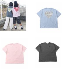 新品　algy（アルジー）ハートロゴビッグT　150㎝　160㎝　　ピンク　サックス　グレー　半袖　Tシャツ