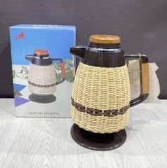 【保管未使用品】ヨットマホービン　籐ポット　１L